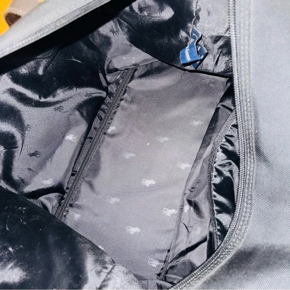 Ralph Lauren Black Duffel Bag with Leather Handles